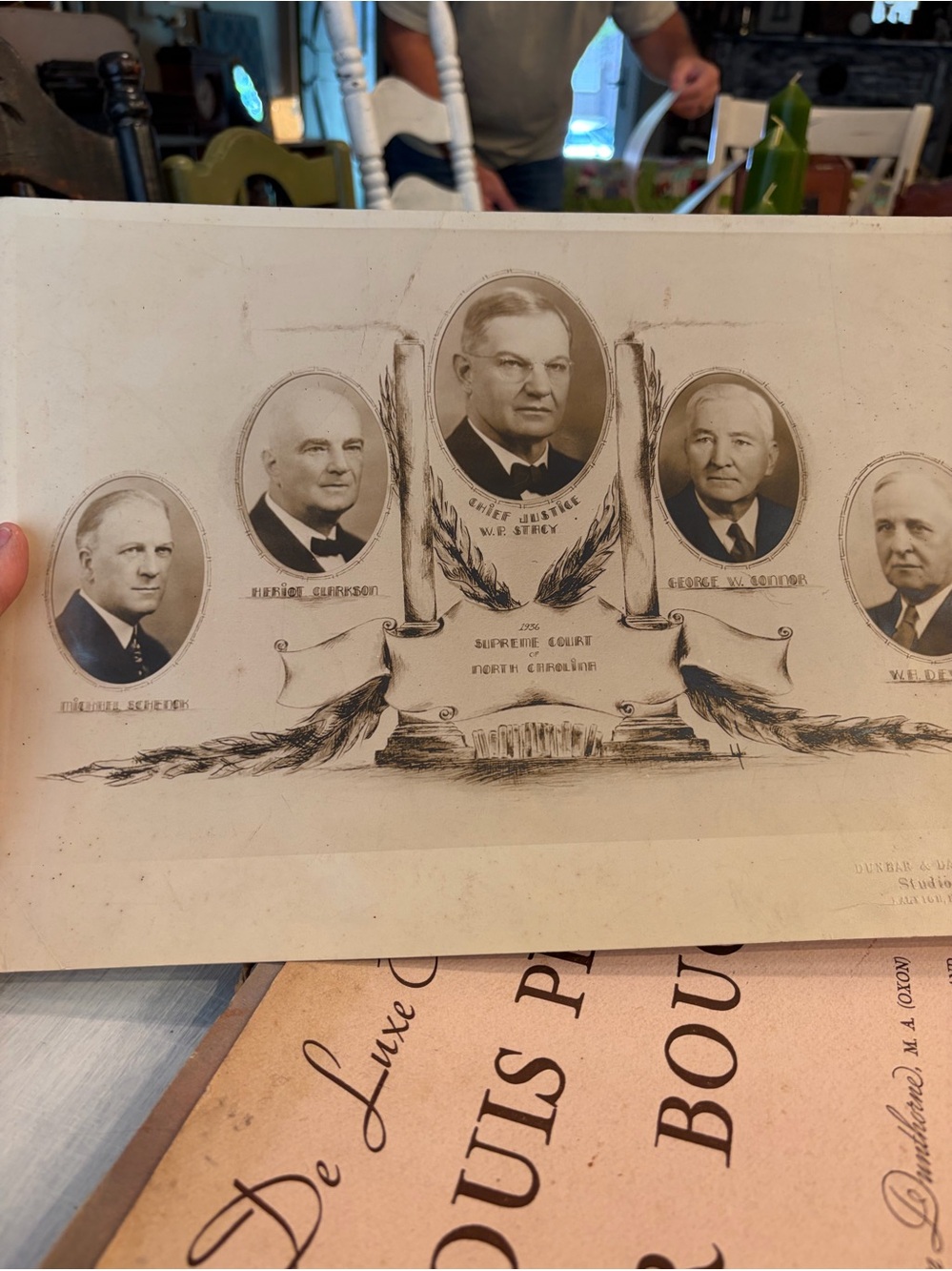 Framed Vintage Judicial Portrait Print in Sepia-Tone